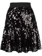 Dolce & Gabbana Sequinned Peplum Skirt, Women's, Size: 42, Black, Polyester/spandex/elastane/polyamide/silk