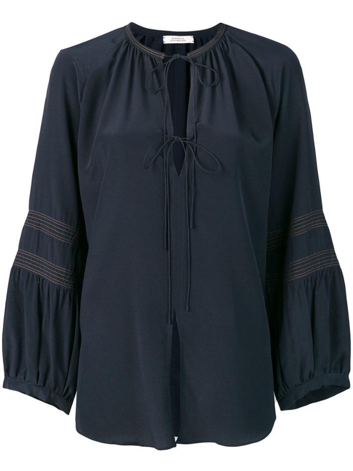 Dorothee Schumacher Smocked Neck Blouse - Blue