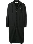 Drôle De Monsieur Long Collared Raincoat - Black