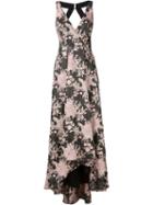 Badgley Mischka Floral Jacquard Dress
