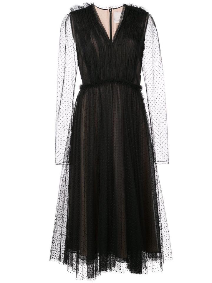 Jason Wu Polka Dot Pleated Dress - Black