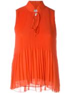 Derek Lam 10 Crosby - Sleeveless Pleated Top - Women - Polyester - 8, Women's, Red, Polyester