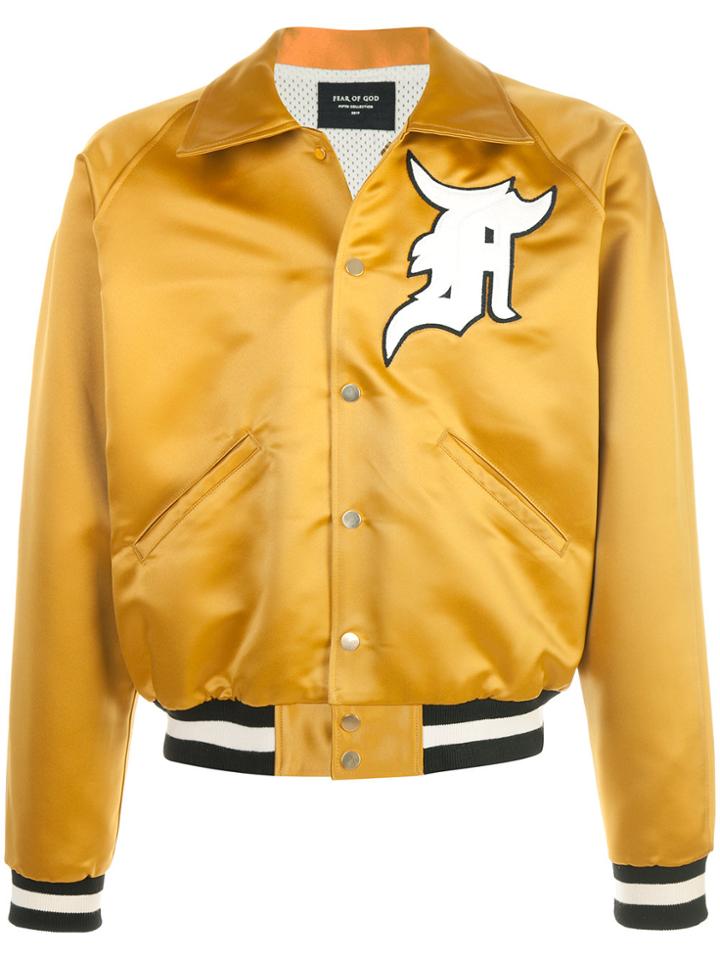 Fear Of God Embroidered Bomber Jacket - Yellow & Orange