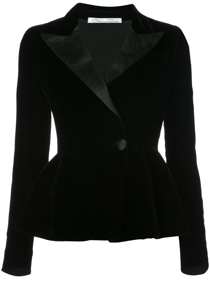Oscar De La Renta Velvet Fitted Jacket - Black