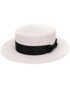 Maison Michel Kiwi White Canotier - Grey