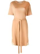 See By Chloé Belted T-shirt Dress, Women's, Size: Small, Nude/neutrals, Cotton
