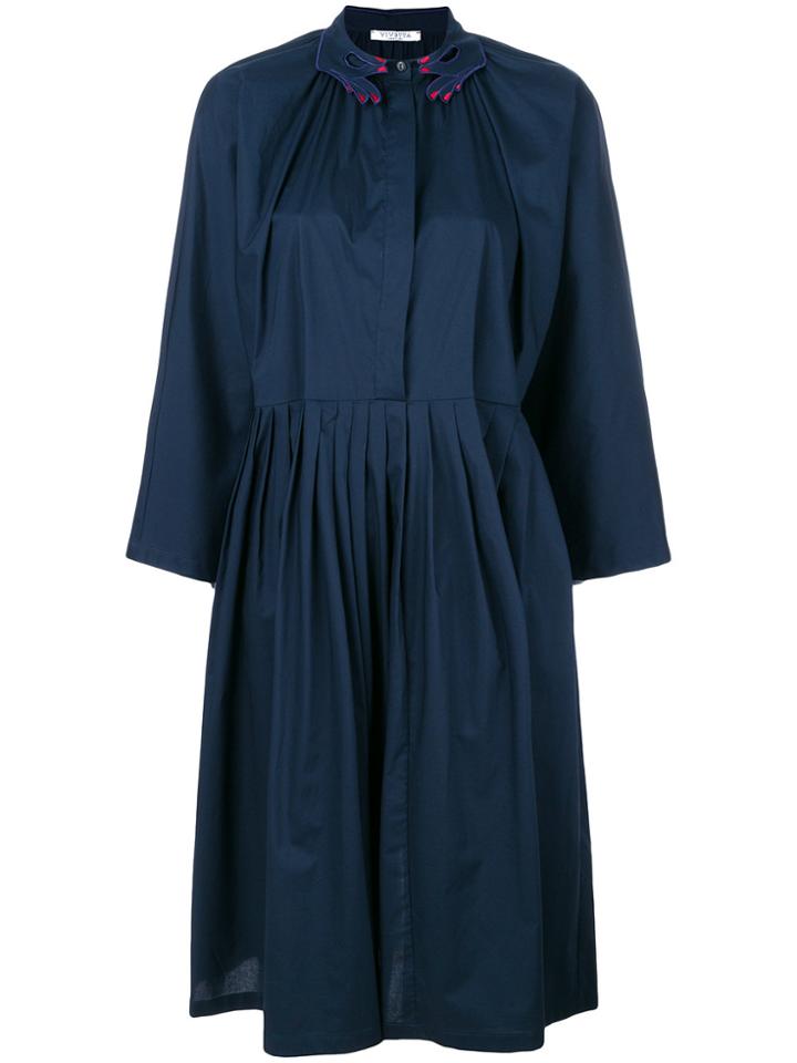 Vivetta Embroidered Collar Midi Dress - Blue