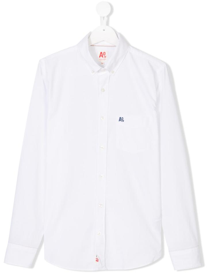 American Outfitters Kids Contrast Embroidered Shirt - White