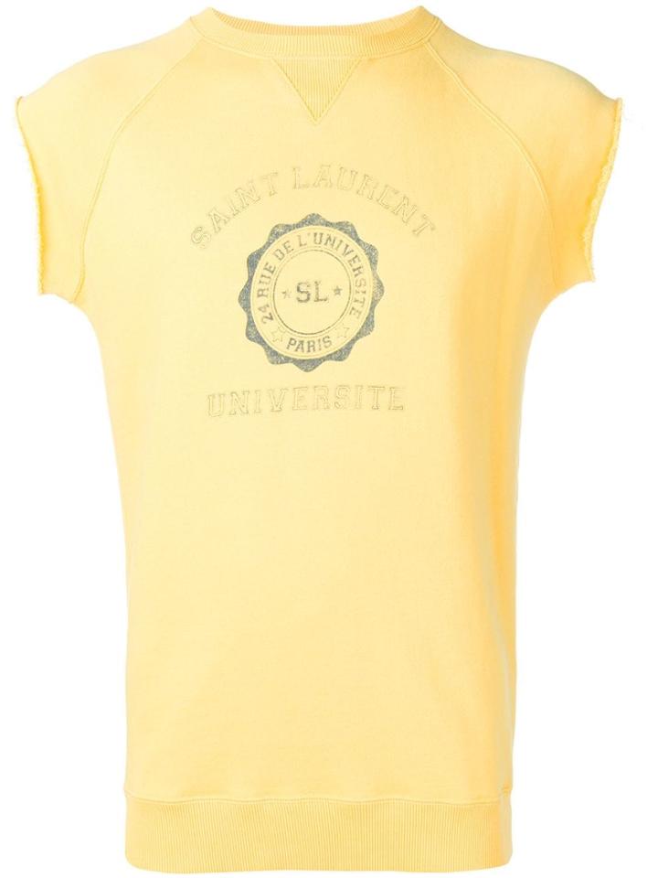 Saint Laurent University Sleeveless Sweatshirt - Yellow