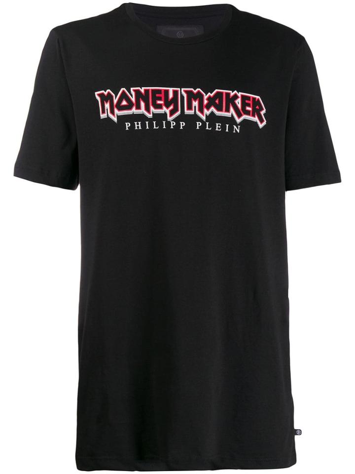 Philipp Plein Round Neck Statement T-shirt - Black