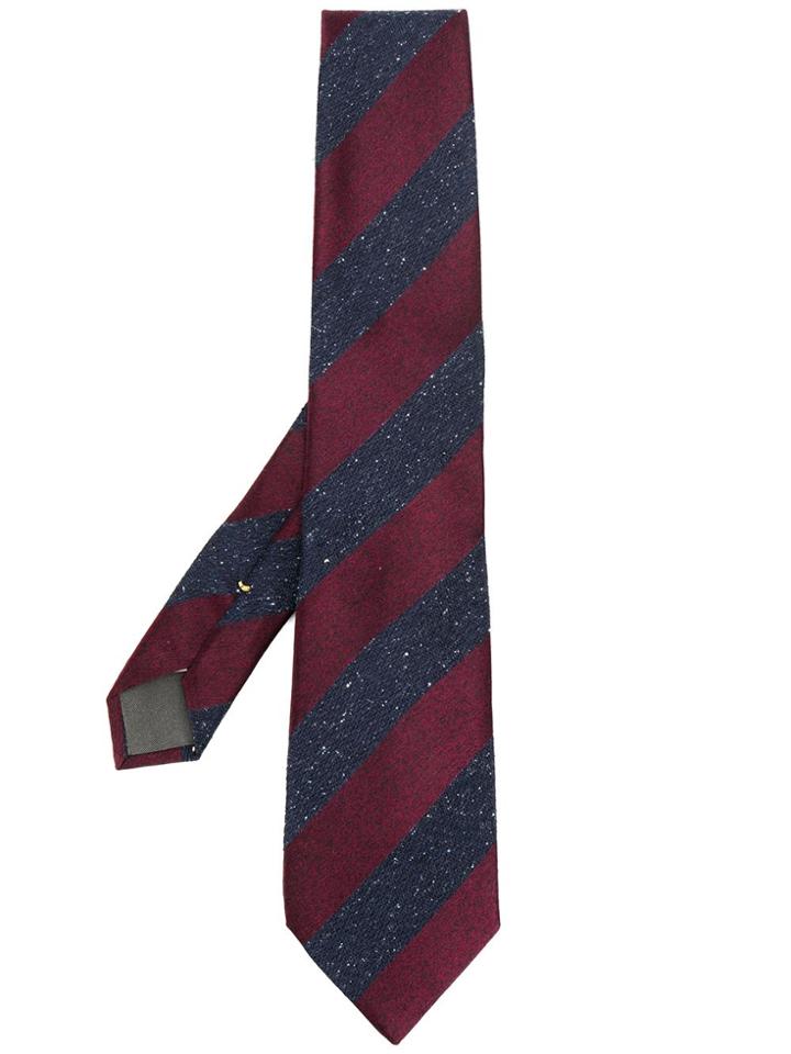 Canali Diagonal Stripes Silk Tie - Blue