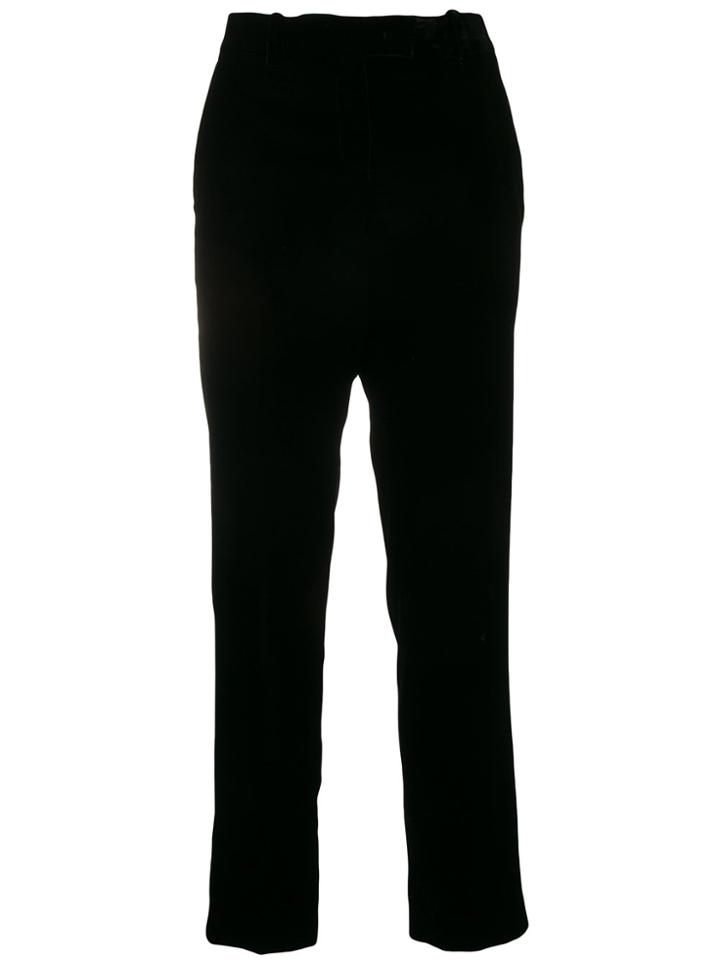 Ermanno Scervino Grosgrain Tape Velvet Trousers - Black