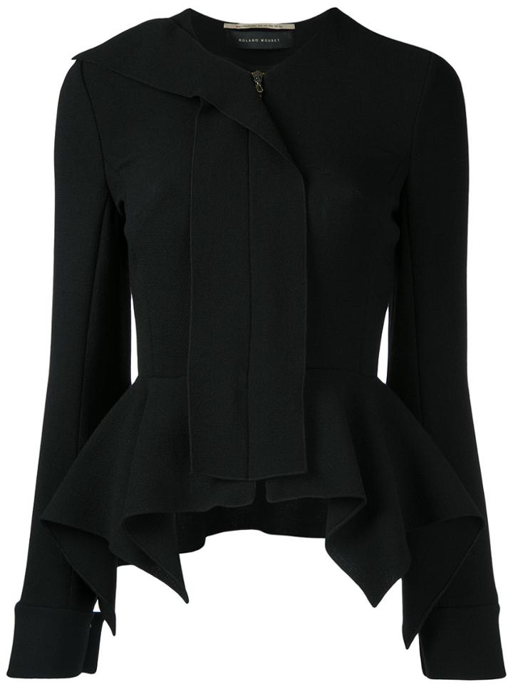 Roland Mouret Draped Pointy Cropped Jacket - Black