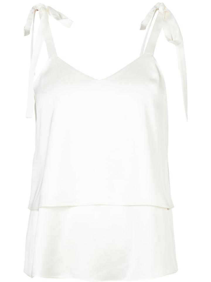 Co Ribbon-strap Top, Women's, Size: Medium, White, Rayon/wool