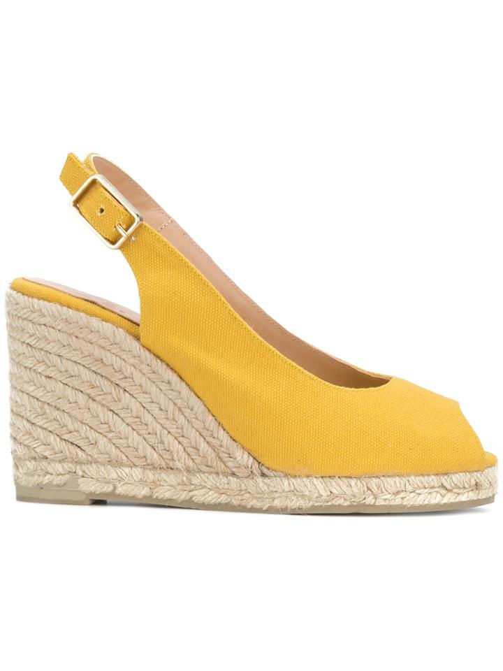 Castañer Sling-back Wedge Sandals - Yellow & Orange