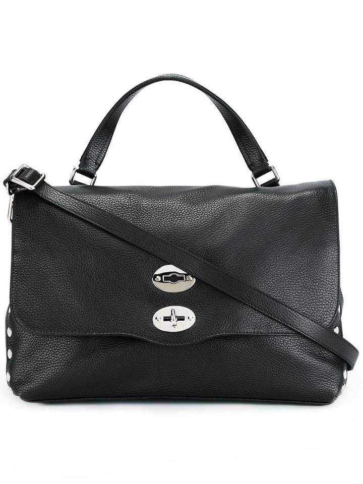 Zanellato Studded Tote, Men's, Black, Leather