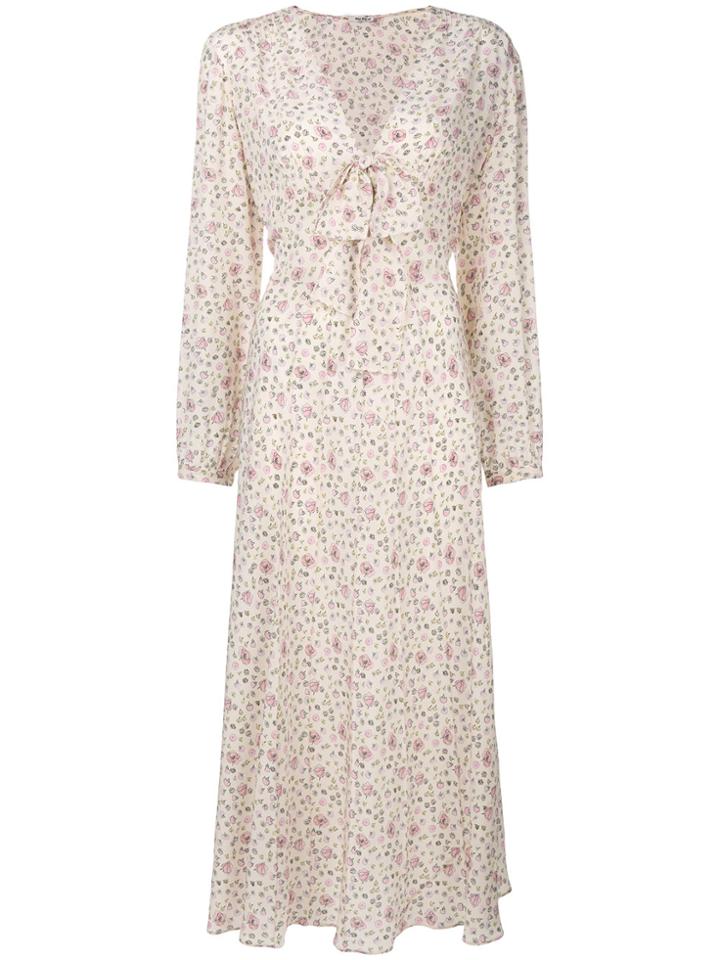Miu Miu Rose Print Maxi Dress - Nude & Neutrals