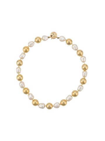 Yves Saint Laurent Vintage Pearl Necklace - Gold
