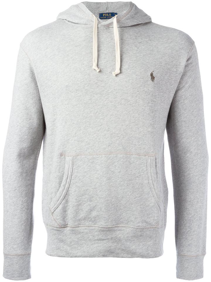 Polo Ralph Lauren Embroidered Logo Hoodie, Men's, Size: Medium, Grey, Cotton