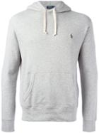Polo Ralph Lauren Embroidered Logo Hoodie, Men's, Size: Medium, Grey, Cotton