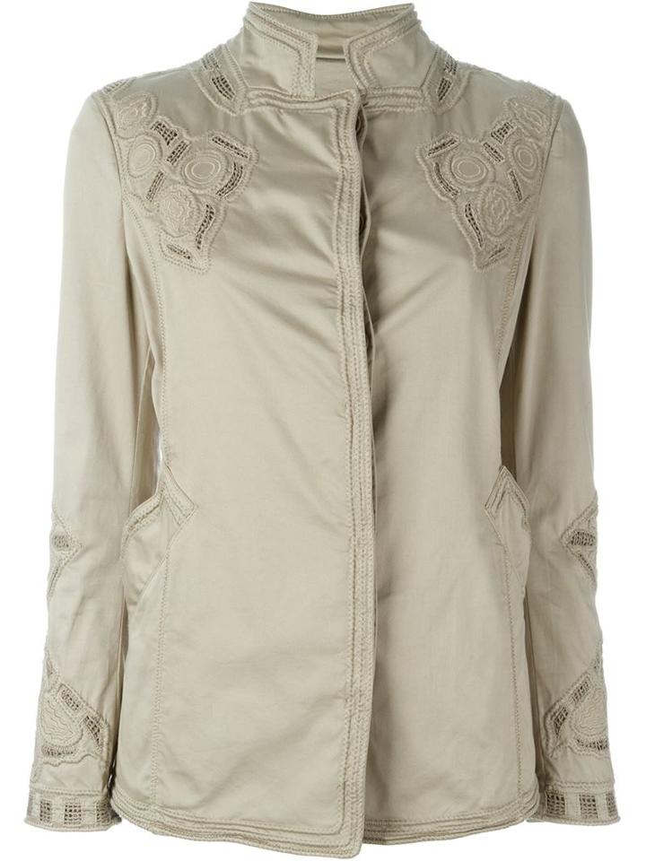 Ermanno Scervino Embroidered Jacket, Women's, Size: 46, Nude/neutrals, Cotton/lyocell/spandex/elastane