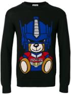 Moschino - Transformer Bear Intarsia Sweater - Men - Virgin Wool - 46, Black, Virgin Wool