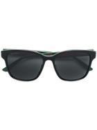 Gucci Eyewear Striped Sunglasses - Black
