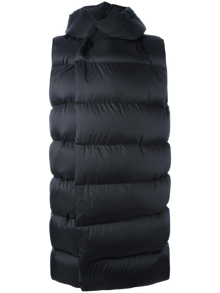 Rick Owens Sleeveless Padded Coat, Men's, Size: 46, Black, Feather Down/polyamide