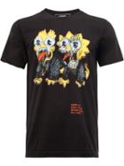 Dom Rebel Cartoons Print T-shirt, Men's, Size: Large, Black, Cotton