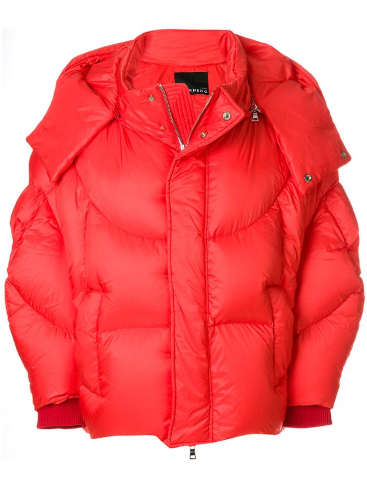Chen Peng Boxy Padded Coat - Red