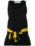 Victoria Victoria Beckham - Tie-waist Tank - Women - Silk/polyester - 6, Black, Silk/polyester