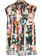 Burberry Archive Scarf Print Silk Sleeveless Shirt - Multicolour