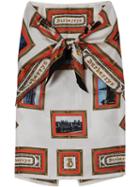 Burberry Scarf Detail Archive Scarf Print Silk Pencil Skirt - Red
