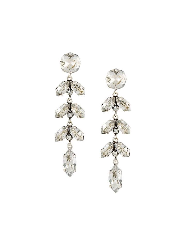 Isabel Marant Transparent Stone Drop Earrings, Women's, Metallic