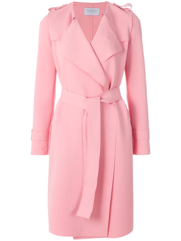 Harris Wharf London Casual Belted Coat - Pink & Purple