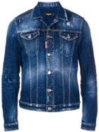 Dsquared2 Paint Splattered Denim Jacket - Blue