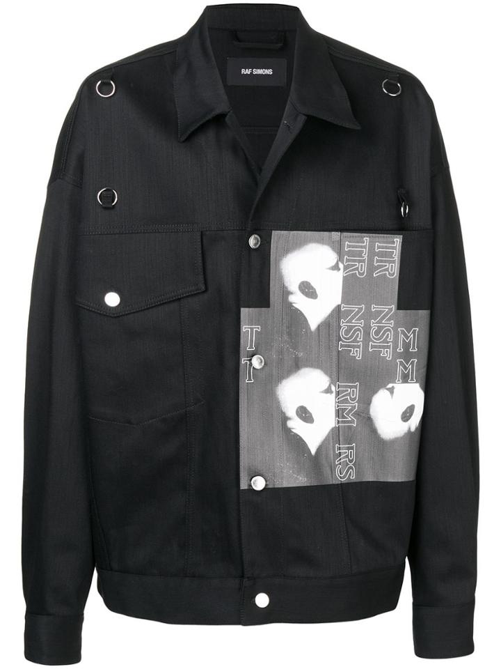 Raf Simons Photo Print Denim Jacket - Black