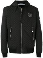 Philipp Plein - Quilted Hooded Jacket - Men - Cotton/nylon/polyester/spandex/elastane - M, Black, Cotton/nylon/polyester/spandex/elastane