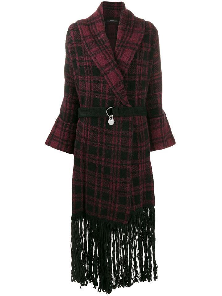 Diesel M-bou Check-print Coat - Purple