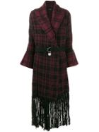 Diesel M-bou Check-print Coat - Purple