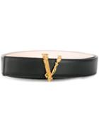 Versace Barocco Motif Initial Belt - Black