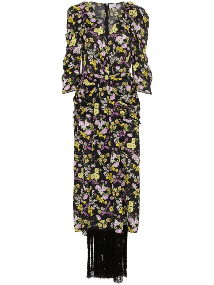 Magda Butrym Silk Downey Floral Print Dress - Black