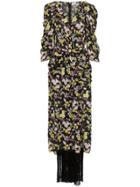 Magda Butrym Silk Downey Floral Print Dress - Black