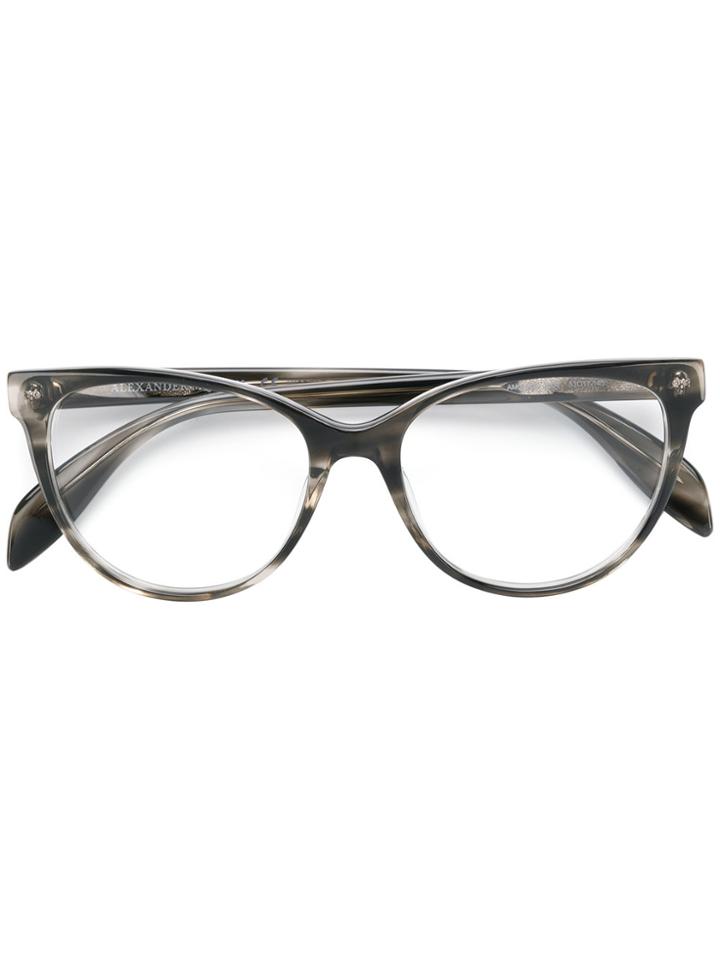 Alexander Mcqueen Eyewear Cat-eyed Frame Glasses - Grey