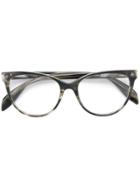 Alexander Mcqueen Eyewear Cat-eyed Frame Glasses - Grey