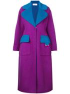 Emilio Pucci Wide Lapeled Long Coat - Pink & Purple