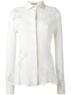 Ermanno Scervino Lace Detail Shirt, Women's, Size: 44, White, Silk/polyamide/cashmere