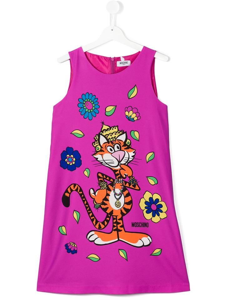 Moschino Kids - Tiger Print Dress - Kids - Polyester/spandex/elastane - 14 Yrs, Girl's, Pink/purple