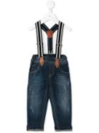 Lapin House - Brace Detail Jeans - Kids - Cotton/spandex/elastane - 12 Mth, Blue