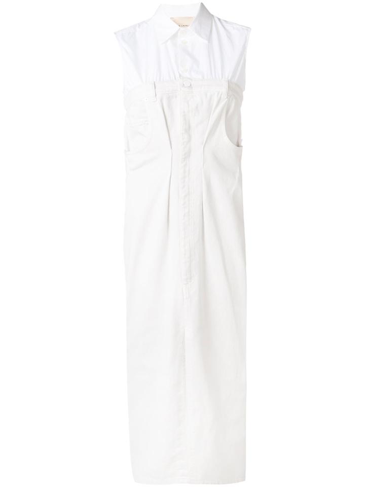 Erika Cavallini Denim Shirt Dress - White
